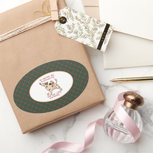 MacKinnon Hunting  Scottish Tartan Christmas Ovale Sticker (Geschenken)