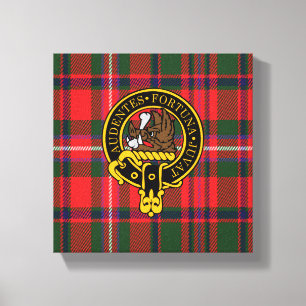 Mackinnon Scottish Crest en Tartan Canvas print