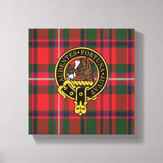Mackinnon Scottish Crest en Tartan Canvas print (Voorkant)