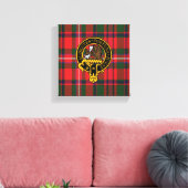Mackinnon Scottish Crest en Tartan Canvas print (Insitu (Woonkamer))