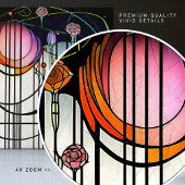 Mackintosh Art Deco Abstract Floral Wall Decor Tegeltje