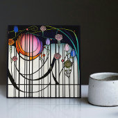Mackintosh Art Deco Abstract Floral Wall Decor Tegeltje
