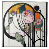Mackintosh Art Deco Abstract Floral Wall Decor Tegeltje (Voorkant)