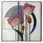 Mackintosh Art Deco Abstract Floral Wall Decor Tegeltje (Voorkant)