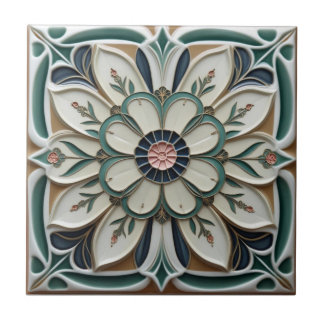 Mackintosh Art Deco Abstracte Bloemige Wanddecorat Tegeltje