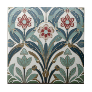 Mackintosh Art Deco Abstracte Bloemstukken Muurdec Tegeltje