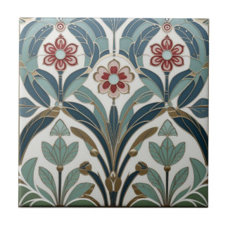 Mackintosh Art Deco Abstracte Bloemstukken Muurdec Tegeltje