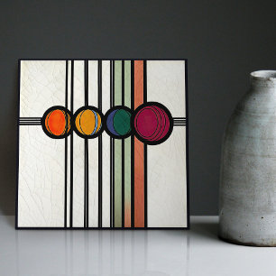 Mackintosh Art Deco Abstracte Bloemstukken Muurdec Tegeltje