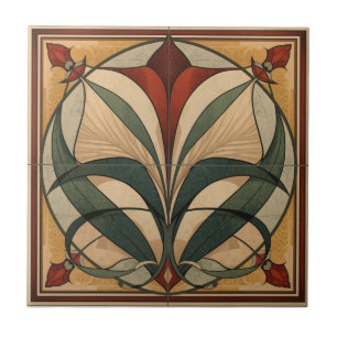 Mackintosh Art Deco Abstracte Bloemstukken Muurdec Tegeltje