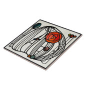 Mackintosh Art Deco Abstracte Floral Wall Decor Ce Tegeltje (Zijkant)