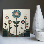 Mackintosh Art Deco Abstracte Floral Wall Decor Ce Tegeltje