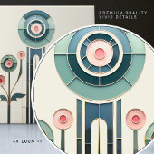 Mackintosh Art Deco Abstracte Floral Wall Decor Ce Tegeltje