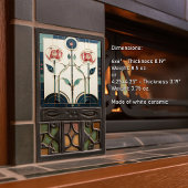 Mackintosh Art Deco Abstracte Floral Wall Decor Ce Tegeltje