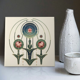 Mackintosh Art Deco Abstracte Floral Wall Decor Ce Tegeltje