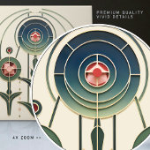 Mackintosh Art Deco Abstracte Floral Wall Decor Ce Tegeltje