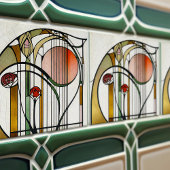 Mackintosh Art Deco Abstracte Floral Wall Decor Ce Tegeltje