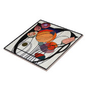 Mackintosh Art Deco Abstracte Floral Wall Decor Ce Tegeltje (Zijkant)