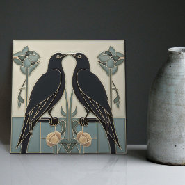 Mackintosh Black Birds Art Deco Nouveau Wall Decor Tegeltje