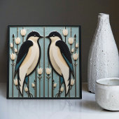 Mackintosh Black Birds Art Deco Nouveau Wall Decor Tegeltje