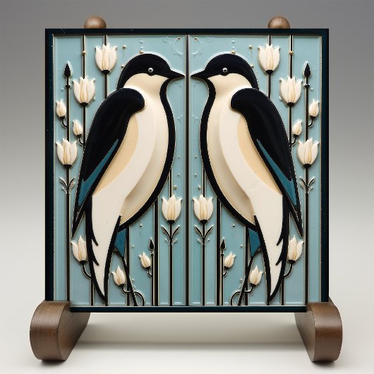 Mackintosh Black Birds Art Deco Nouveau Wall Decor Tegeltje