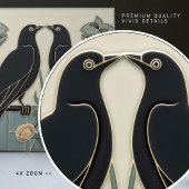 Mackintosh Black Birds Art Deco Nouveau Wall Decor Tegeltje