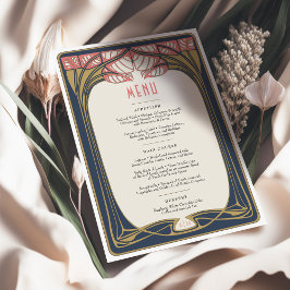 Mackintosh Bomen in Bloei Vintage Trouwmenu's Kaart