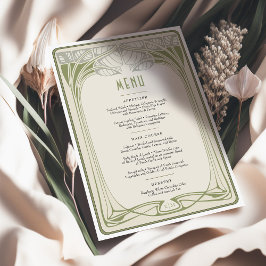 Mackintosh Bomen in Bloei Vintage Trouwmenu's Kaart