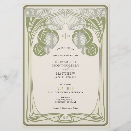 Mackintosh Bomen in Bloom Sage Groen Flyer (Voorkant)