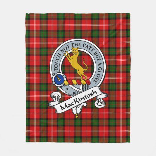 MacKintosh Clan Badge Tartan Plaid Fleece Deken (Voorkant)