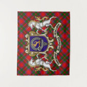 MacKintosh Clan Badge & Unicorns w/Tartan Wandkleed (Voorkant)