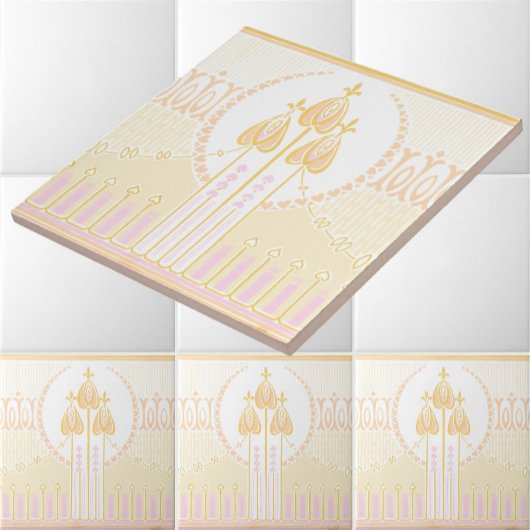  Mackintosh geïnspireerd Rozen fries Tegeltje