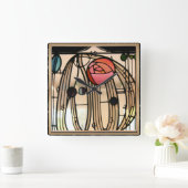 Mackintosh - Glas in lood Window, The Hill House Vierkante Klok (Huis)