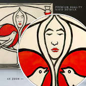 Mackintosh Lovebirds Abstract Wanddecoratie Vogel Tegeltje