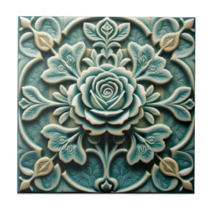 Mackintosh Roos Nepreliëf Arts & Crafts Reproducti Tegeltje