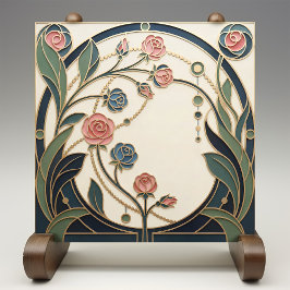Mackintosh Rose Art Nouveau Nabootsingelglas Tegeltje