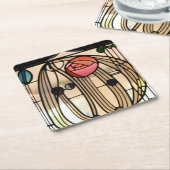 Mackintosh - Venster Glas in lood Kartonnen Onderzetters (Schuin)