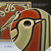 Mackintosh Vogel Groen Rood Wanddecoratie Tegeltje