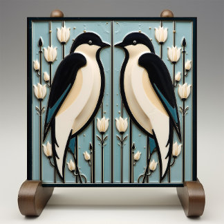 Mackintosh Zwarte Vogels Art Deco Nouveau Wanddeco Tegeltje