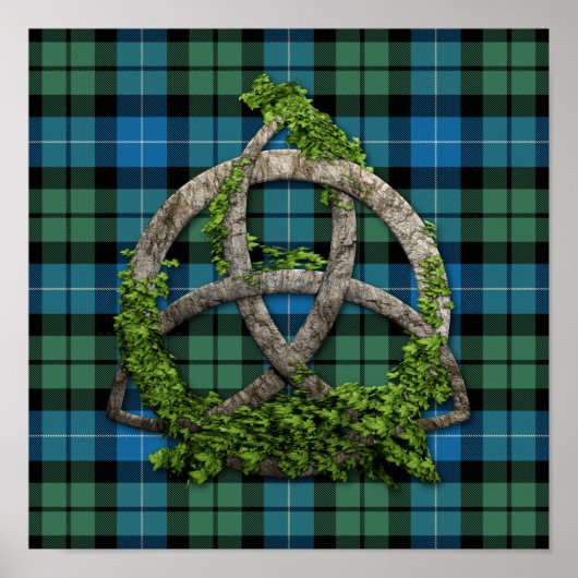 MacKirdy Tartan en Celtic Trinity Knot Poster (Voorkant)