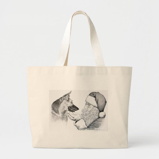 Macksie-and-Santa-LARGE Grote Tote Bag (Voorkant)