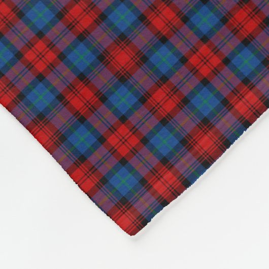 MacLachlan Clan Royal Blue en Red Tartan Fleece Deken (Hoek)
