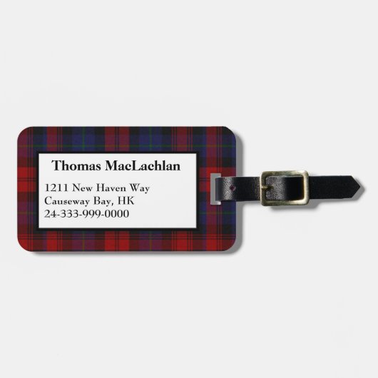 MacLachlan Clan Tartan Bagagelabel (Voorkant horizontaal)