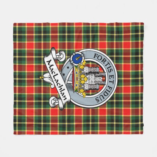 MacLachlan jacht Modern Clan badge Tartan Pset Fleece Deken (Voorkant (Horizontaal))