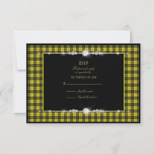 MacLachlan Jurk Schotse Tartan Huwelijks RSVP Kaartje
