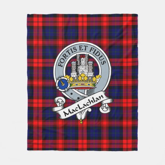 MacLachlan Modern Clan Badge Tartan Pset Fleece Deken (Voorkant)