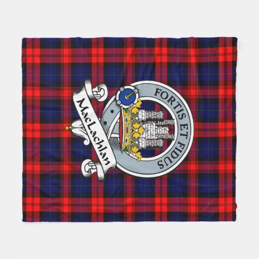 MacLachlan Modern Clan Badge Tartan Pset Fleece Deken (Voorkant (Horizontaal))