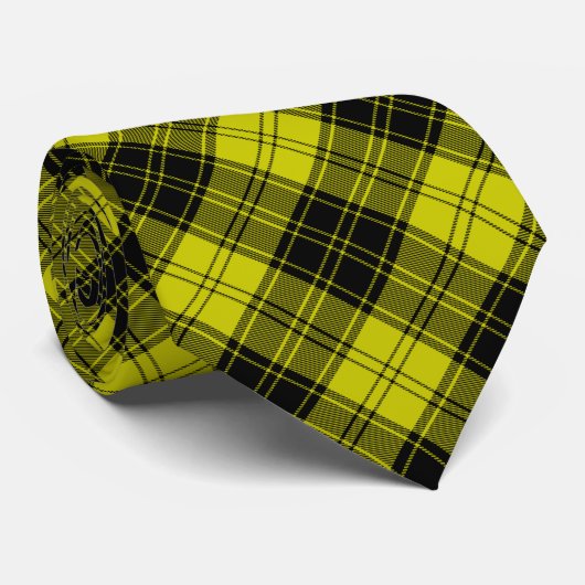MacLachlan tartan gele zwarte vlecht Stropdas (Opgerold)