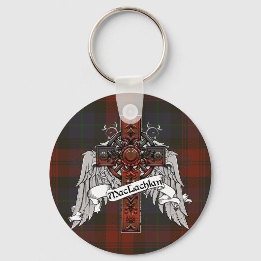 MacLachlan Tartan Kruis Sleutelhanger (Voorkant)