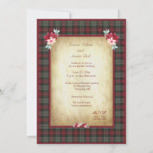 MacLachlan Tartan Pset Garden Wedding Kaart