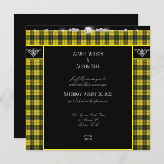 MacLachlan Tartan Pset Wedding Kaart (Voorkant / Achterkant)